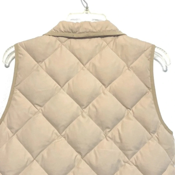 J. Crew Beige Sleeveless Full Zipper Down Filled Quilted Puffer Vest Size Small - Picture 7 of 11